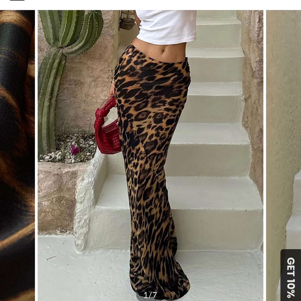 Leopard print maxi skirt mermaid